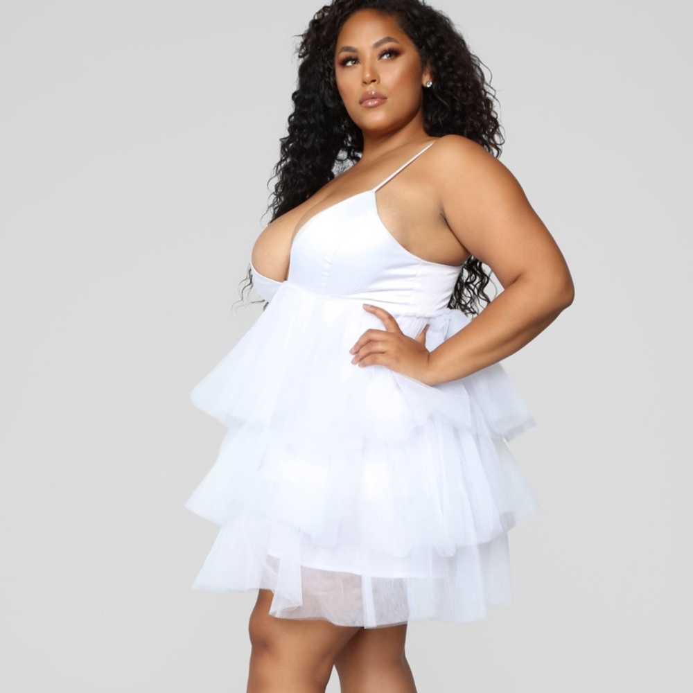 Fashion Nova She Bad White Tulle Dress